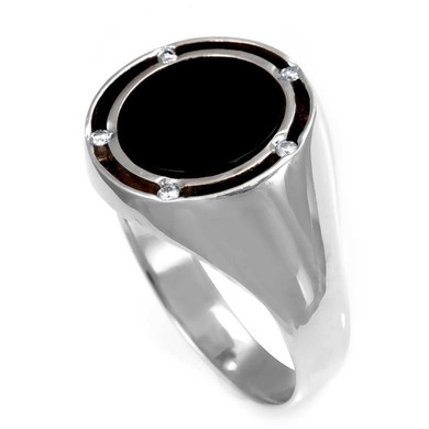 Onyx Men's Ring in 14K White Gold Onyx Men's Ring in 14K White Gold