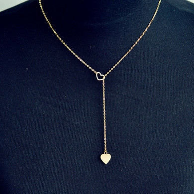 Simple Open Heart Chain Necklace