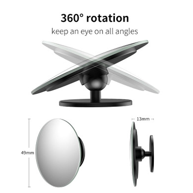 Baseus 2Pcs Car Mirror HD Convex Mirror Blind Spot Auto Rearview Mirror 360 Degree Wide Angle Vehicle Parking Rimless Mirrors