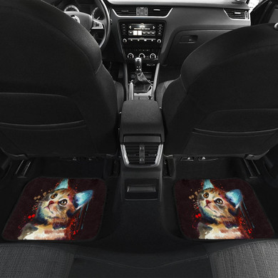 Cat Art Front And Back Car Mats