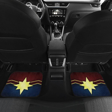 Captain Marvel Front And Back Car Mats