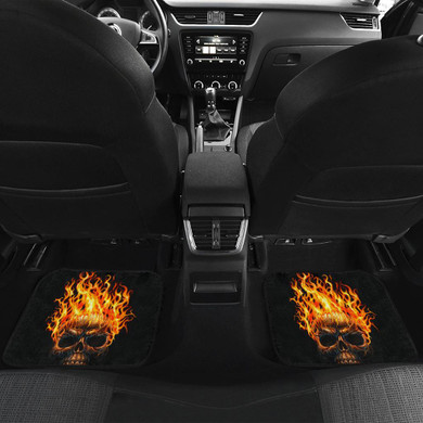 Skull Fire Front And Back Car Mats