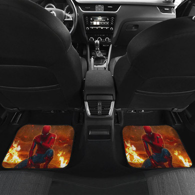 Spiderman Fire Front And Back Car Mats