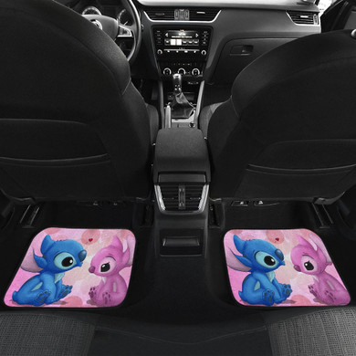 Stitch Love Front And Back Car Mats