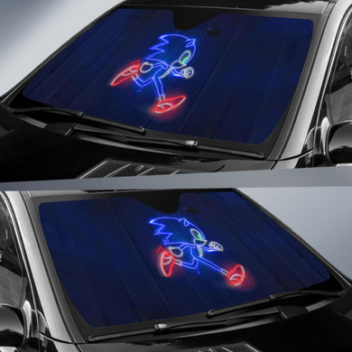 Sonic The Hedgehog Neon Auto Car Sun Shade Windshield
