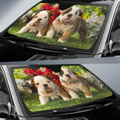Baby Bull Dog Puppy Cute Auto Car Sun Shade Windshield