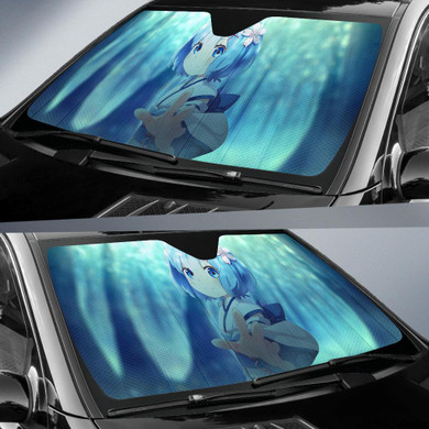 Rem Anime Girl Blue Eyes Re Zero Auto Car Sun Shade Windshield