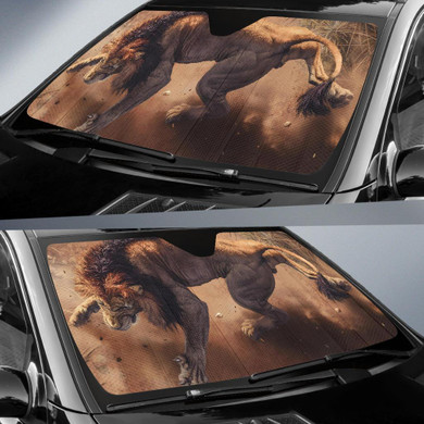 African Lion Wild Animals Auto Car Sun Shade Windshield