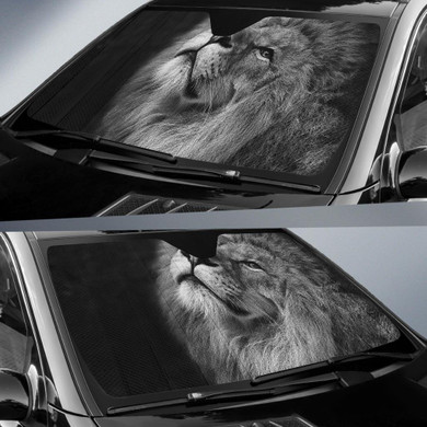 Lion Monochrome Auto Car Sun Shade Windshield Lion Monochrome Auto Car Sun Shade Windshield