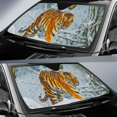 Siberian Tiger Snow Winter Amur Tiger Snowfall Switzerland Auto Car Sun Shade Windshield
