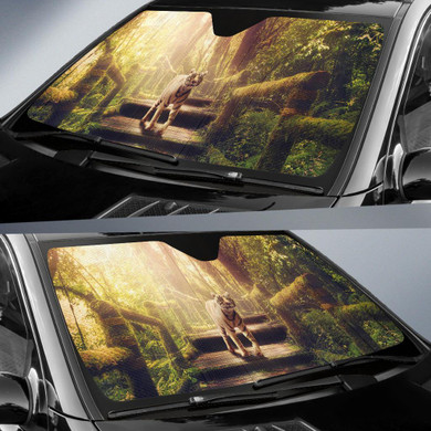 White Tiger Forest Jungle Sunlight Auto Car Sun Shade Windshield