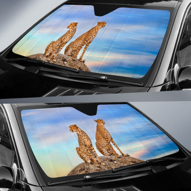 Cheetah Pair Auto Car Sun Shade Windshield