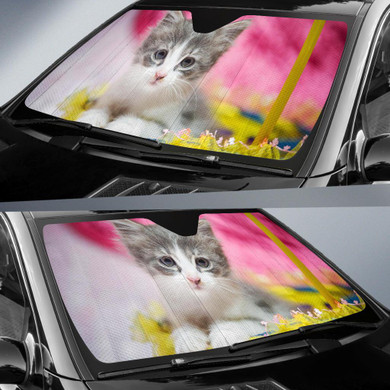 Cute Kitten Cat Auto Car Sun Shade Windshield