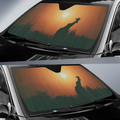Giraffe Sunset Silhouette Auto Car Sun Shade Windshield