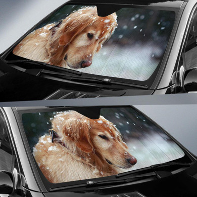 Golden Retriever Puppy Dog Auto Car Sun Shade Windshield