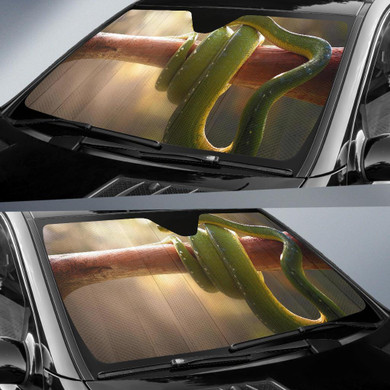 Green Pit Viper Snake Venomous Auto Car Sun Shade Windshield