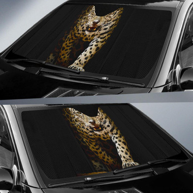 Leopard Black Auto Car Sun Shade Windshield