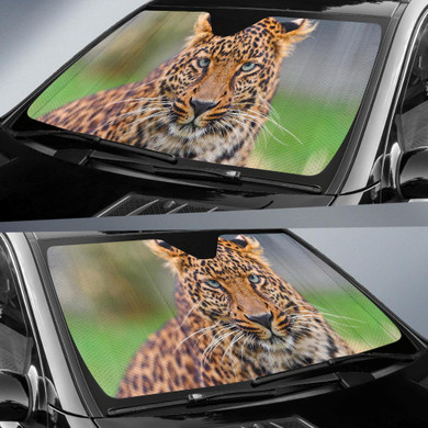Leopard Young Auto Car Sun Shade Windshield