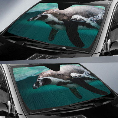 Penguin Aquarium Underwater Swimming Auto Car Sun Shade Windshield