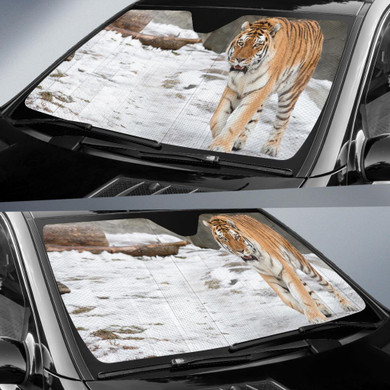 Siberian Tiger Amur Tiger Snow Auto Car Sun Shade Windshield