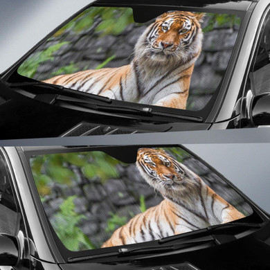 Siberian Tiger Female Zoo Big Cat Auto Car Sun Shade Windshield