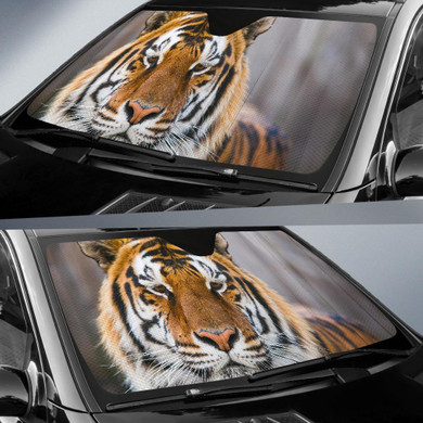 Tiger Face Wild Tiger Closeup Auto Car Sun Shade Windshield