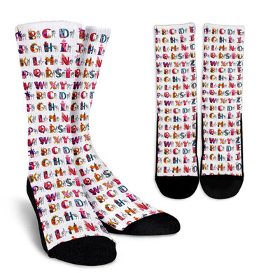 ASL Floral Alphabet Sock