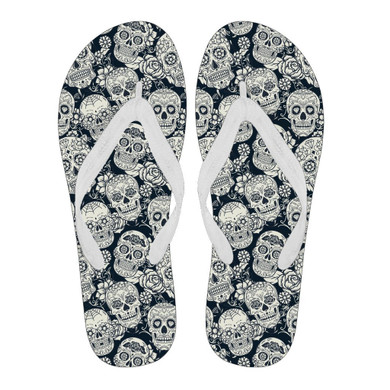 Navy Sugar Skull Sandals