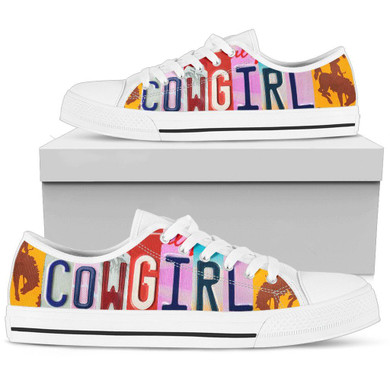 Cowgirl License Plate Low Top Shoes