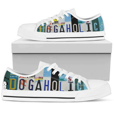 Dogaholic License Plate Low Top Shoes