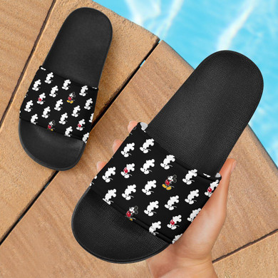 Black Mickey Pattern Sandals