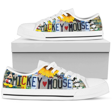 Mickey License Plate Low Top Shoes