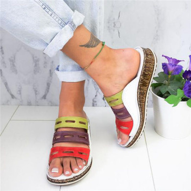 New Summer Women Stitching Sandals Open Toe Casual Shoes