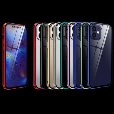 2021 New Two Side Tempered Glass Magnetic Adsorption Phone Case
