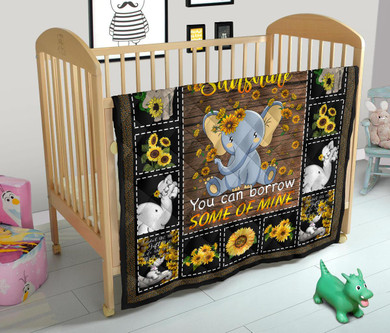Sunshine sunflower elephant quilt for bedding