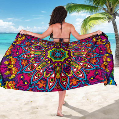 Mandala Art Bikini Cover Travel Swim Sarong for women