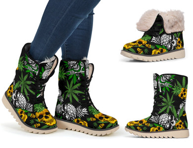 Pineapple Cannabis Skull Skeleton Polar Boot