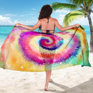 Colorful Tie Dye Bikini Cover Travel Swim Sarong for women
