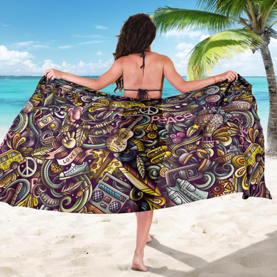 Hippie Pattern Bikini Cover Travel Swim Sarong for women