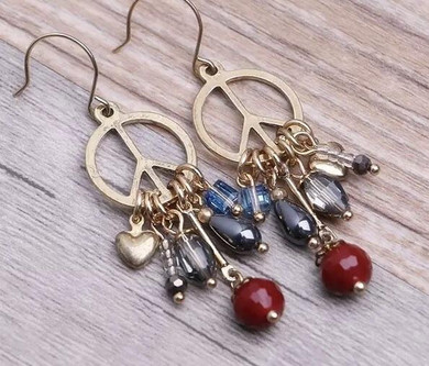 Vintage Golden Peace Earrings