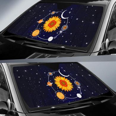 Sunflower Galaxy Car Auto Sun Shades