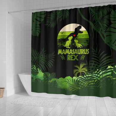 Mama Saurus Mother's Day Dinosaur Shower Curtain