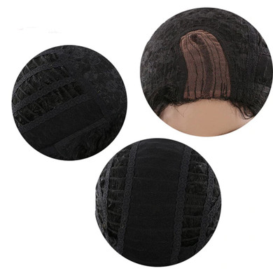 Afro Kinky Curly Long Human Hair Wigs For Black Women Pre Plucked Hairline