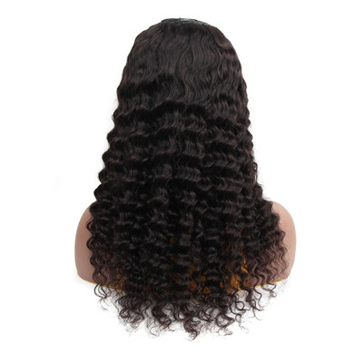 U Part Wig Loose Deep Glueless Human Hair Wigs Natural Black Brazilian Virgin Hair