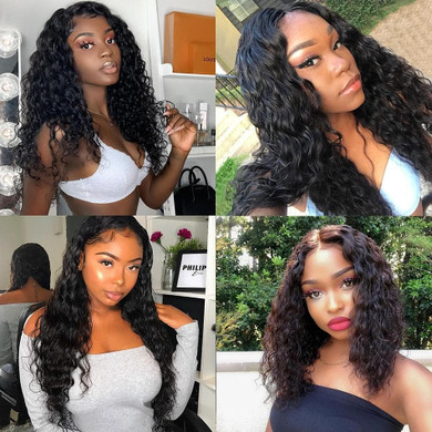 U Part Wig Human Hair Wig Water Wave Brazilian Virgin Hair Glueless Human Hair Wigs