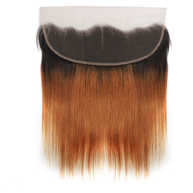 lumiere 1B/30 Ombre Straight Hair 4 Bundles With 13x4 Lace Frontal Pre Colored Ear To Ear