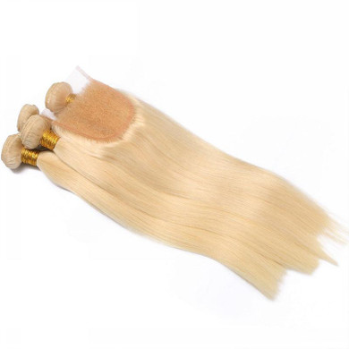 lumiere 613 Blonde 3 Bundles Straight with 4*4 closure Human Virgin Hair