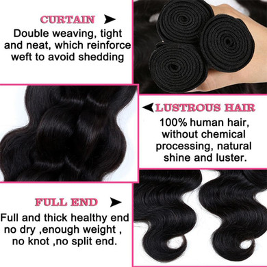 lumiere Hair 2Bundles Body Wave Virgin Human Hair Extension