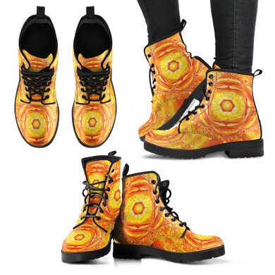 Orange Boots Mandala Women's Leather Boots