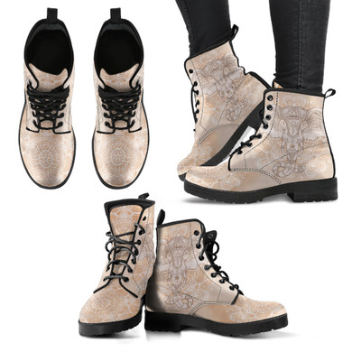 Elephant Boots Beige Boots Women's Leather Boots
